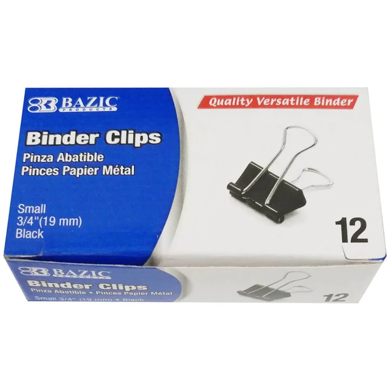 Binder Clips 19mm 3/4 12pcs