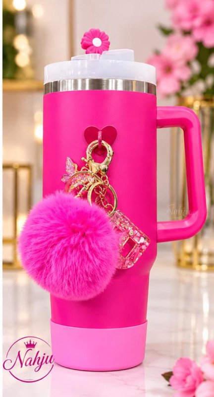 Gobelet isotherme avec Decoration lettre et Pompon_ BWB037-1-M1