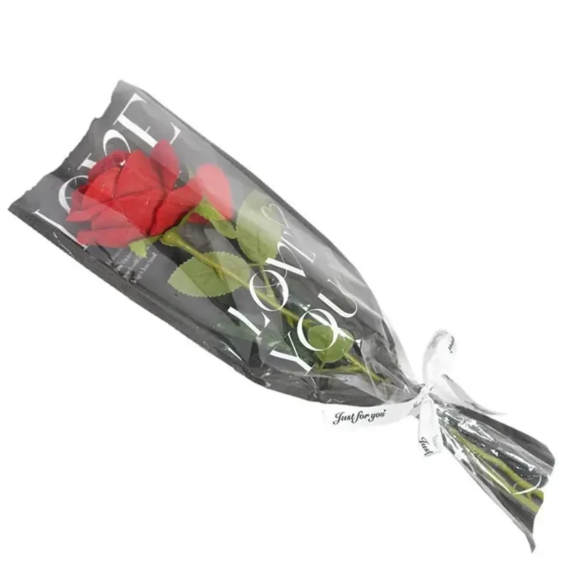 Bouquet de Fleur Rose Rouge Love you avec Lumiere