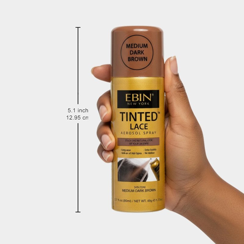 Ebin Tinted Lace Aerosol Spray 2.7oz(Medium Dark Brown)