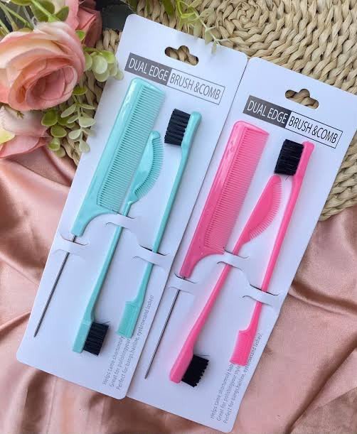 Kit De Coiffure (Brosse Double Face +Peigne A Queue Peigne Lisseur_Combo-13)